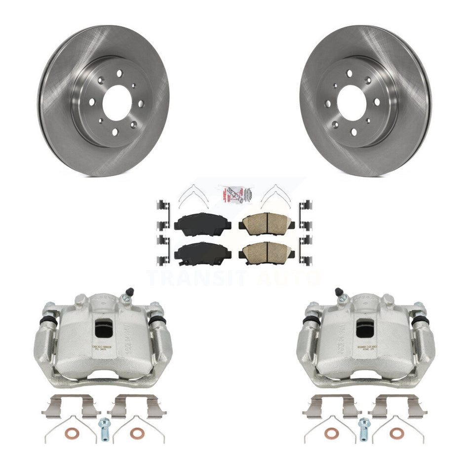 Front Disc Brake Caliper Rotors And Ceramic Pads Kit For 2015-2020 Honda Fit KC8-100586N by Transit Auto