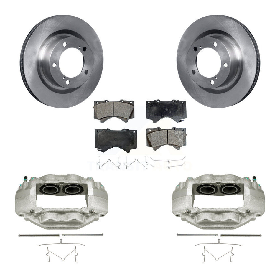 Front Disc Brake Caliper Rotors And Ceramic Pads Kit For Toyota Tundra Sequoia KC8-100586T