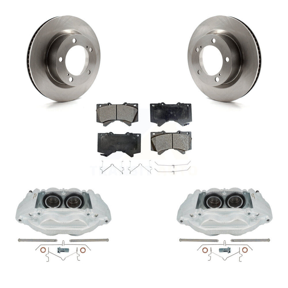 Front Disc Brake Caliper Rotors And Ceramic Pads Kit For Lexus LX570 Toyota Land Cruiser KC8-100587T