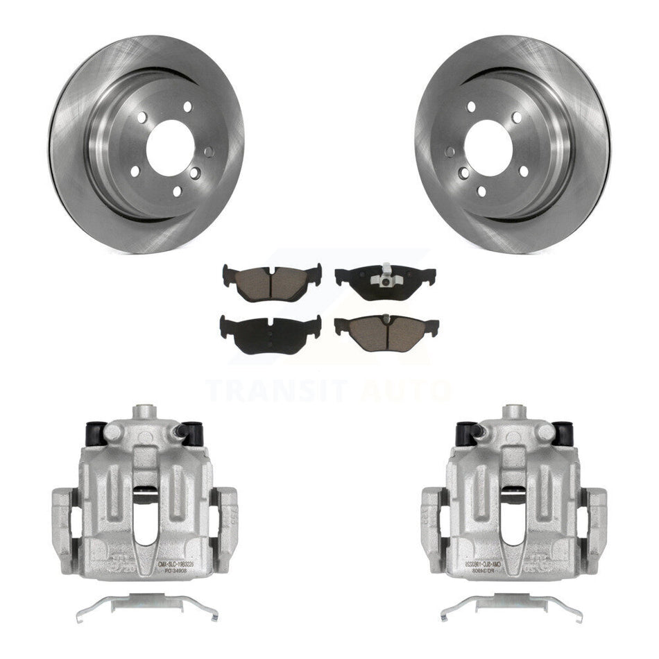 Rear Disc Brake Caliper Rotors And Ceramic Pads Kit For BMW 328i xDrive X1 328xi 325xi KC8-100588C