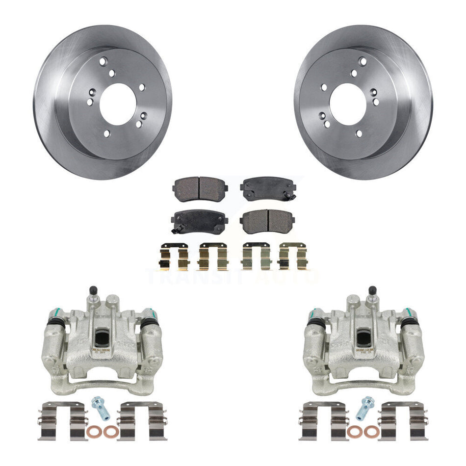 Rear Disc Brake Caliper Rotors And Semi-Metallic Pads Kit For Hyundai Tucson Kia Sportage AWD KC8-100589P by Transit Auto