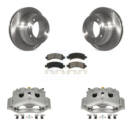 Rear Disc Brake Caliper Rotors And Semi-Metallic Pads Kit For Chevrolet Express 4500 KC8-100590S