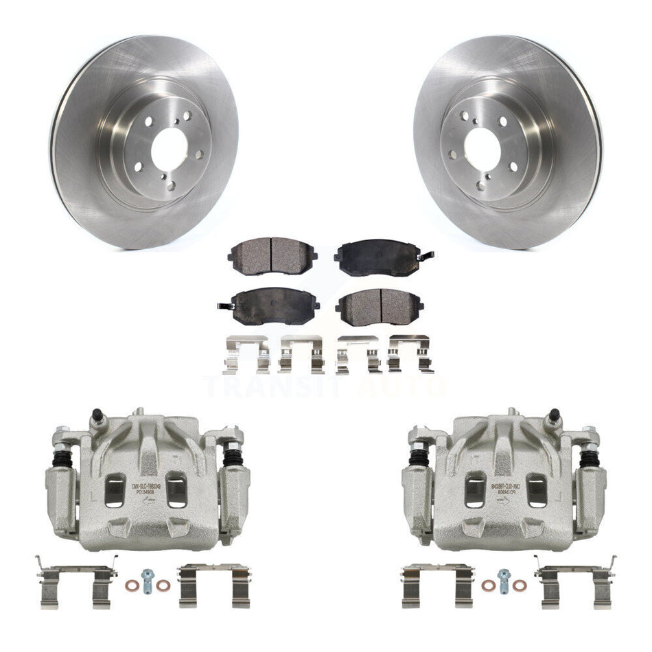 Front Brake Caliper Rotors Ceramic Pad Kit For 2012 Subaru Legacy 2.5L with Turbocharged KC8-100590T