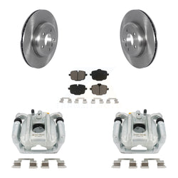 Rear Disc Brake Caliper Rotors And Ceramic Pads Kit For 2011-2013 BMW 535i Sedan With 345mm Diameter Rotor KC8-100592C