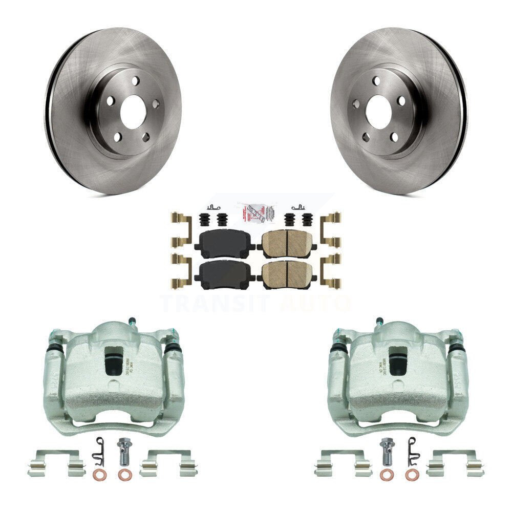 Front Disc Brake Caliper Rotors & Ceramic Pad Kit For Toyota Corolla Matrix Pontiac Vibe KC8-100592N