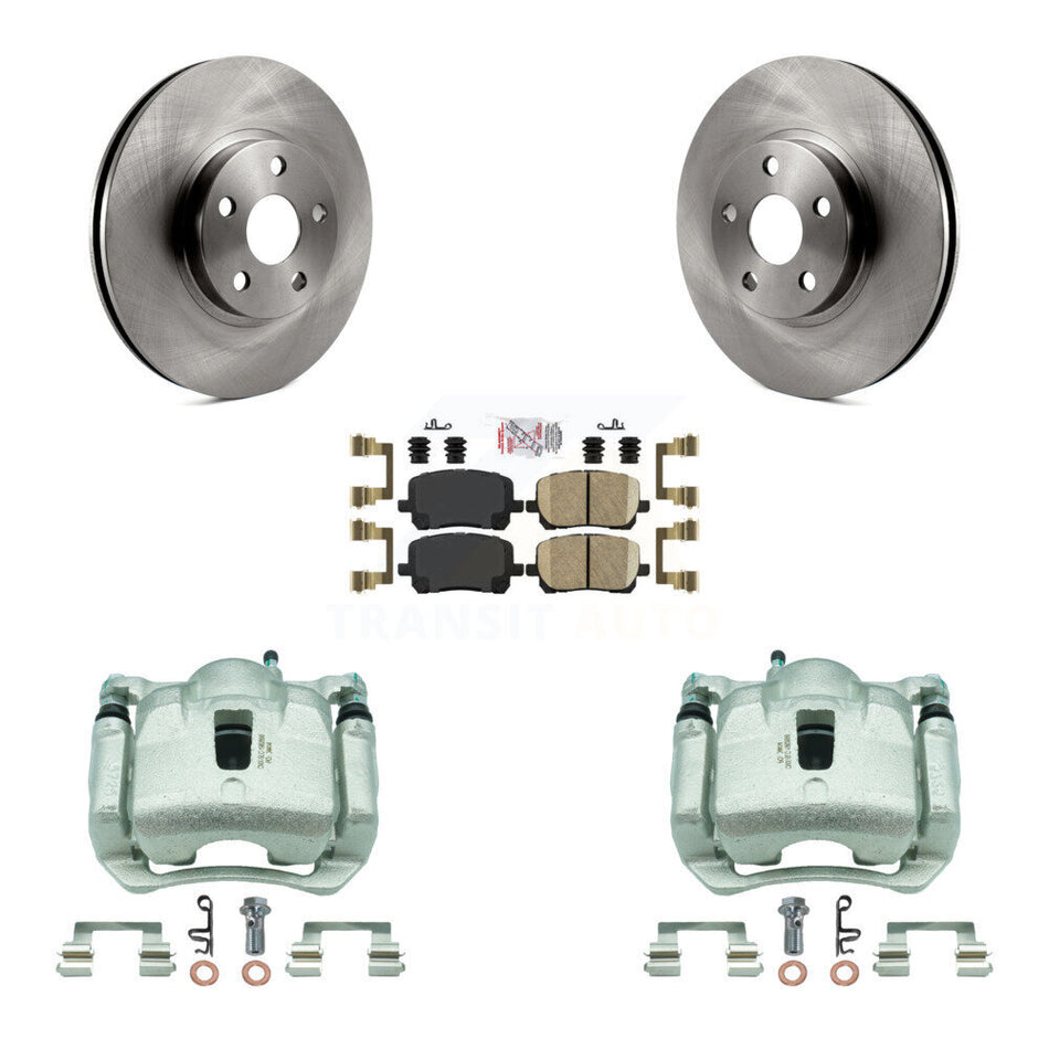Front Disc Brake Caliper Rotors & Ceramic Pad Kit For Toyota Corolla Matrix Pontiac Vibe KC8-100592N