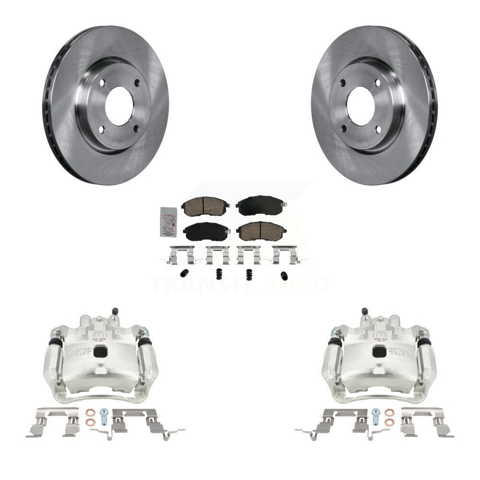 Front Disc Brake Caliper Rotors And Ceramic Pads Kit For Nissan Versa KC8-100593N