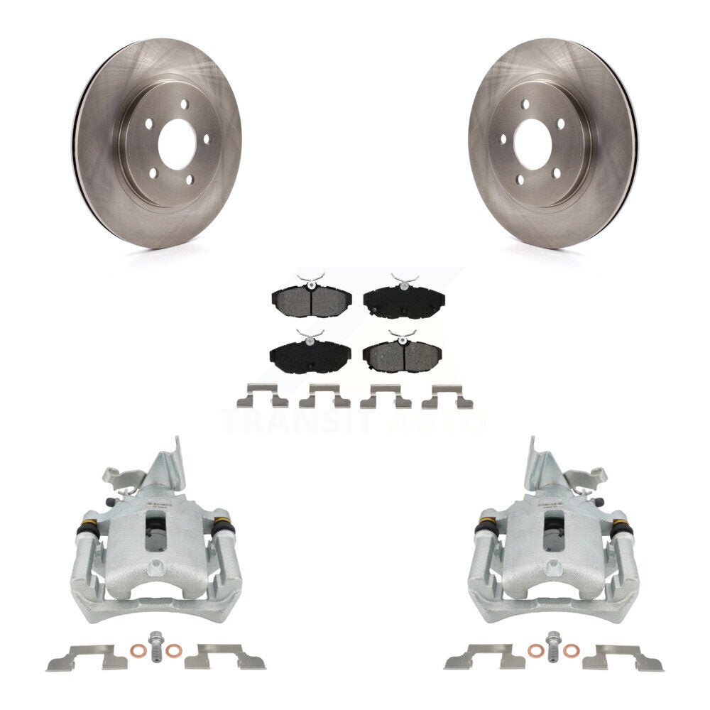 Rear Disc Brake Caliper Rotors And Semi-Metallic Pads Kit For Ford Mustang KC8-100593S