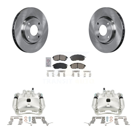 Front Disc Brake Caliper Rotors And Ceramic Pads Kit For Nissan Versa KC8-100594N