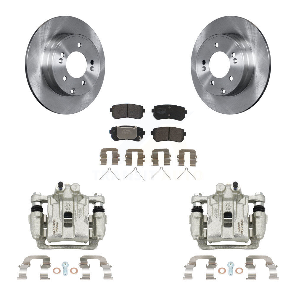 Rear Disc Brake Caliper Rotors And Semi-Metallic Pads Kit For Hyundai Sonata Kia Optima KC8-100594P