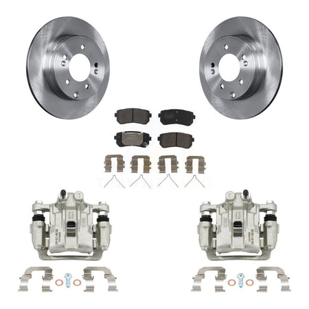 Rear Disc Brake Caliper Rotors And Semi-Metallic Pads Kit For Hyundai Sonata Kia Optima KC8-100594P