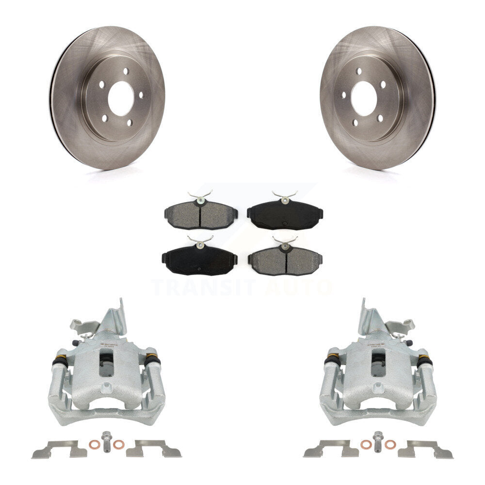 Rear Disc Brake Caliper Rotors And Semi-Metallic Pads Kit For Ford Mustang KC8-100594S