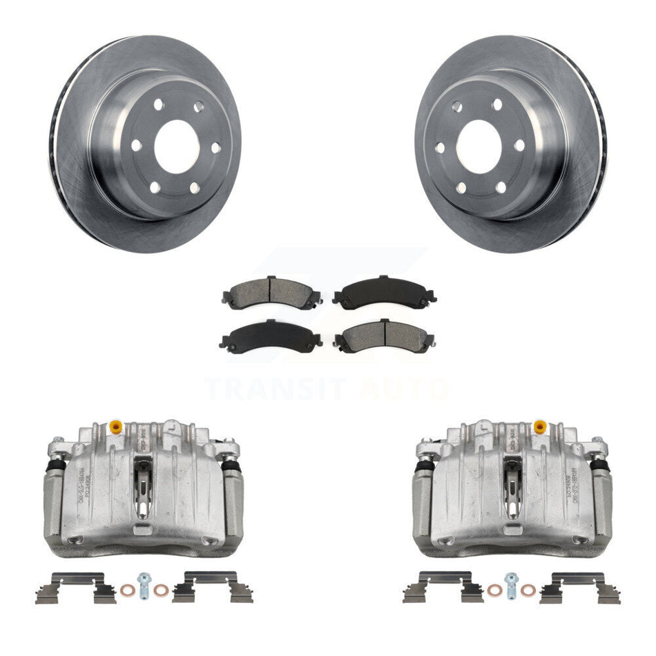 Rear Brake Caliper Rotor & Semi-Metallic Pad Kit For Chevrolet Silverado 1500 GMC Sierra KC8-100596S