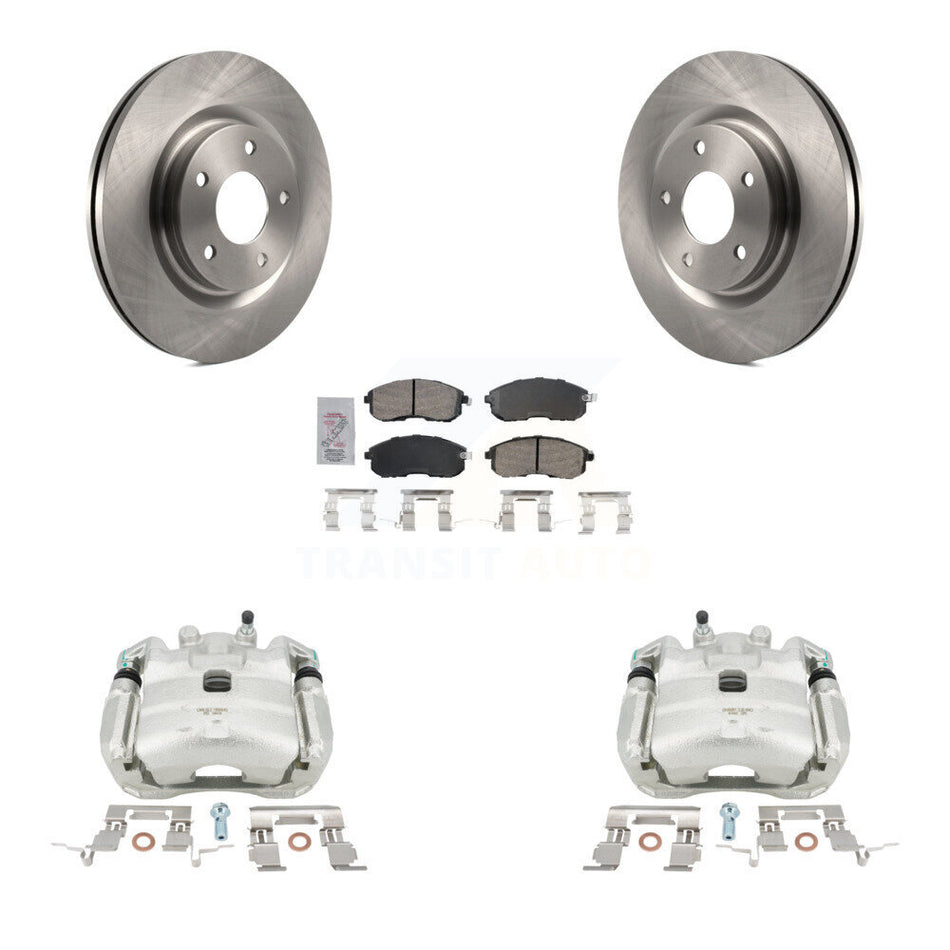 Front Disc Brake Caliper Rotors And Ceramic Pads Kit For 2017-2019 Nissan Sentra Turbocharged KC8-100598N by Transit Auto