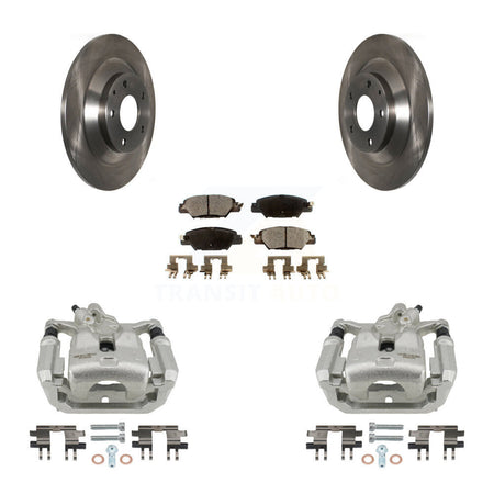 Rear Disc Brake Caliper Rotors And Semi-Metallic Pads Kit For 2016-2022 Mazda CX-5 KC8-100598P