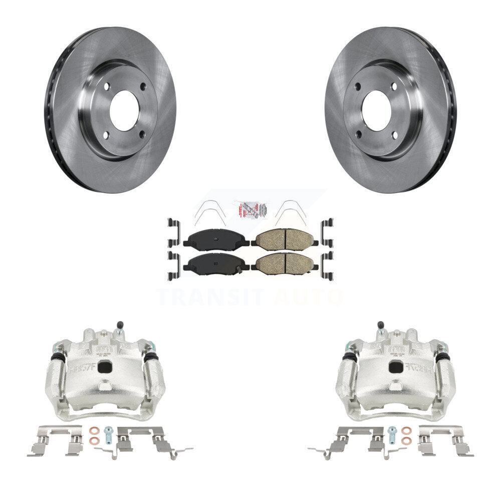 Front Disc Brake Caliper Rotors And Ceramic Pads Kit For 2008 Nissan Versa 4-Wheel ABS KC8-100599N