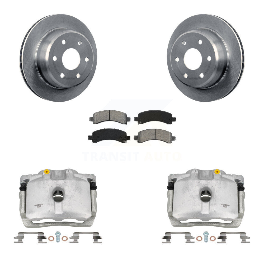Rear Brake Caliper Rotors Semi-Metallic Pad Kit For Chevrolet GMC Avalanche 1500 Express KC8-100599S
