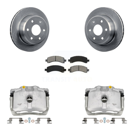 Rear Brake Caliper Rotors Semi-Metallic Pad Kit For Chevrolet GMC Avalanche 1500 Express KC8-100599S