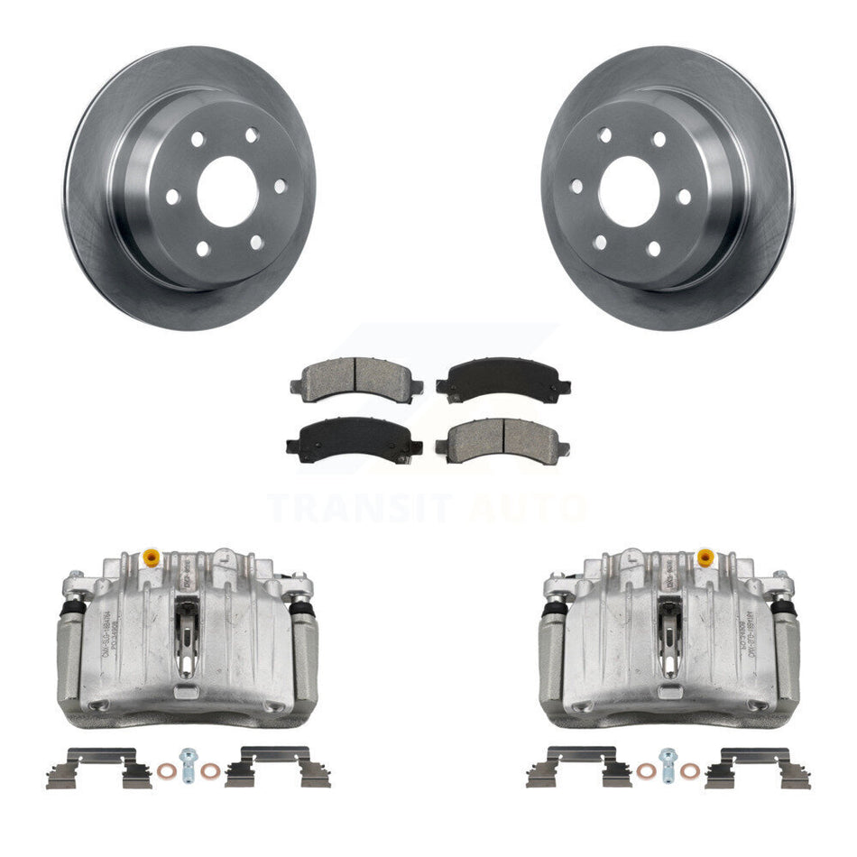 Rear Brake Caliper Rotor And Semi-Metallic Pad Kit For 2002 Chevrolet Avalanche 1500 4WD KC8-100600S