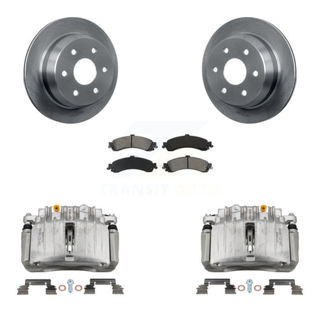 Rear Disc Brake Caliper Rotor Semi-Metallic Pad Kit For 2002 Chevrolet Suburban 1500 4WD KC8-100601S