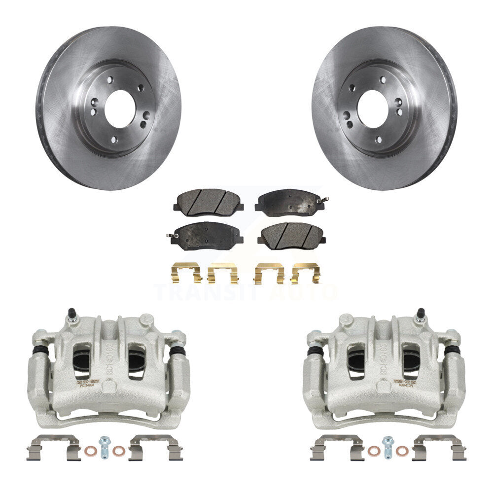 Front Disc Brake Caliper Rotors And Ceramic Pads Kit For 2007-2009 Hyundai Santa Fe KC8-100601T