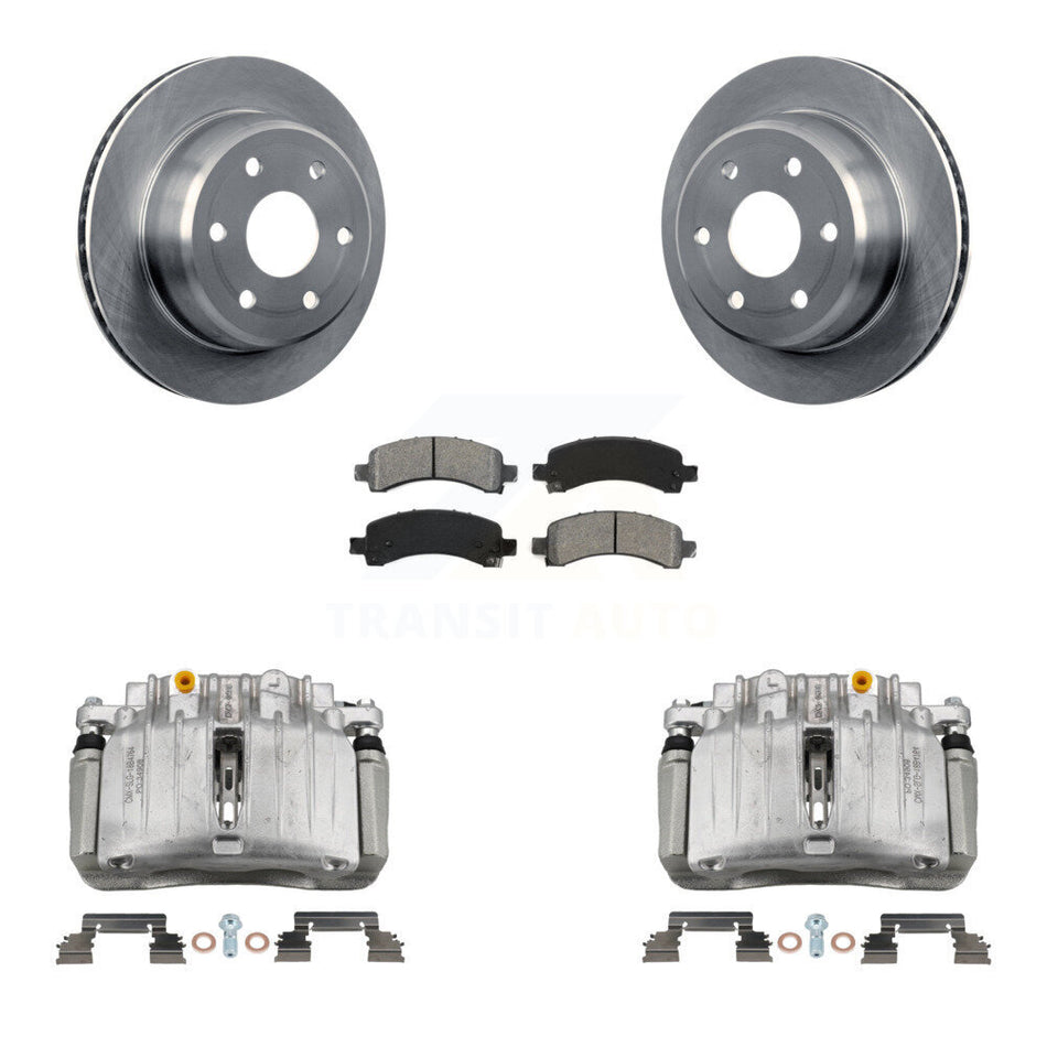 Rear Brake Caliper Rotor Semi-Metallic Pad Kit For GMC Yukon Chevrolet Tahoe XL 1500 RWD KC8-100602S