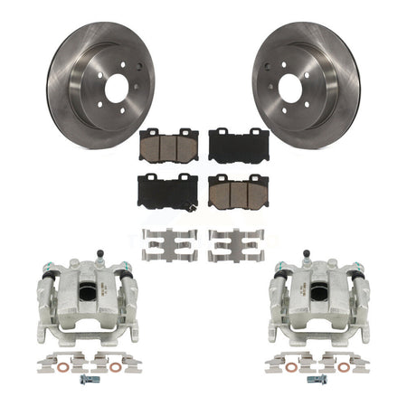 Rear Disc Brake Caliper Rotors And Ceramic Pads Kit For 2015 INFINITI Q50 Hybrid KC8-100603C by Transit Auto