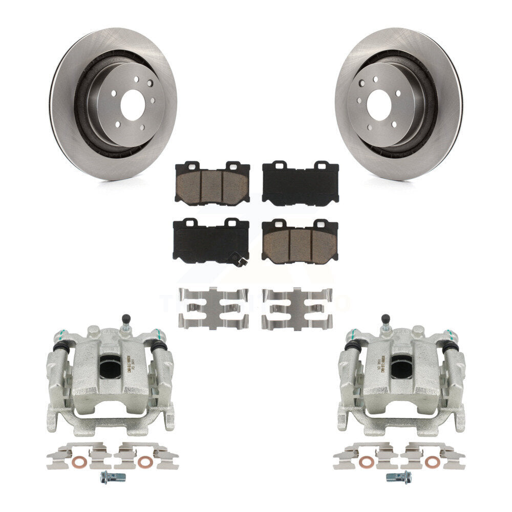 Rear Disc Brake Caliper Rotors And Ceramic Pads Kit For INFINITI G37 Nissan 370Z KC8-100604C by Transit Auto