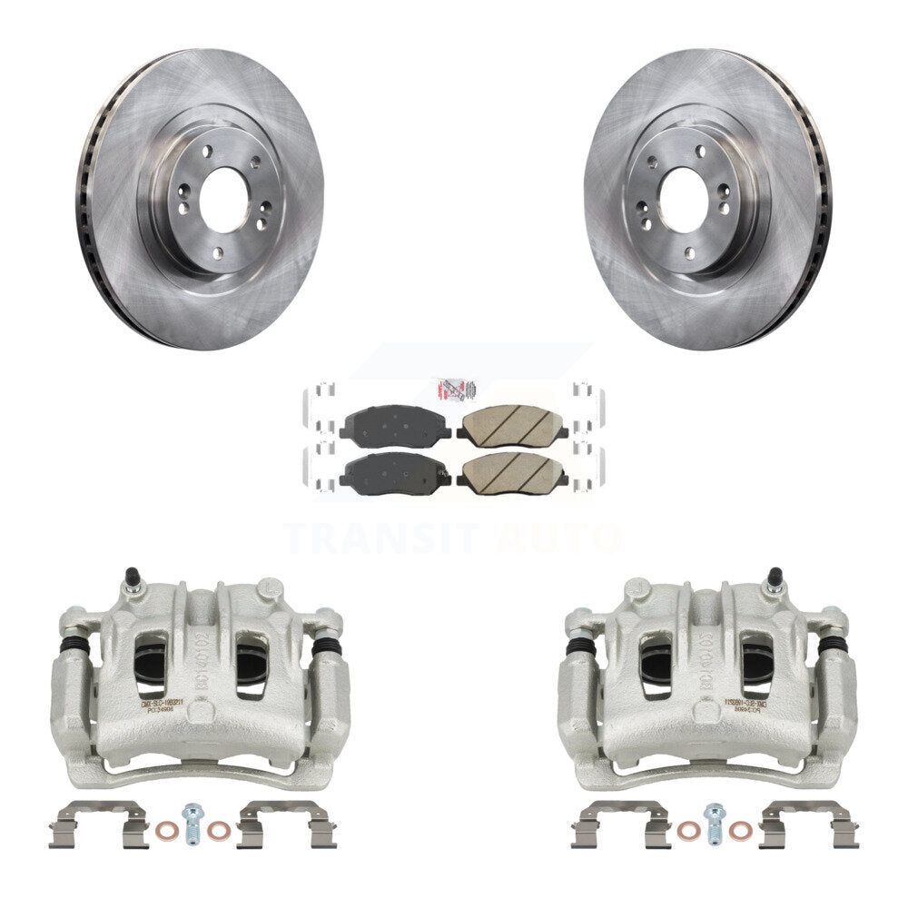 Front Disc Brake Caliper Rotors & Ceramic Pad Kit For 2013-2016 Hyundai Santa Fe XL 3.3L KC8-100604N