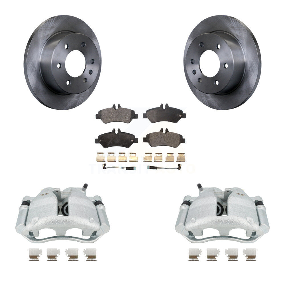 Rear Disc Brake Caliper Rotors And Semi-Metallic Pads Kit For Sprinter 3500 Dodge Freightliner KC8-100604P by Transit Auto