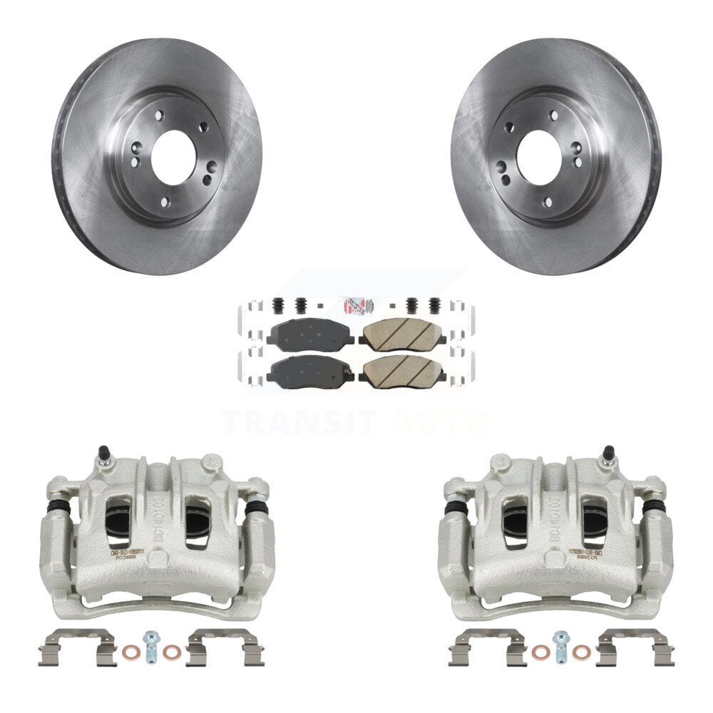 Front Disc Brake Caliper Rotors And Ceramic Pads Kit For 2007-2009 Hyundai Santa Fe KC8-100605N