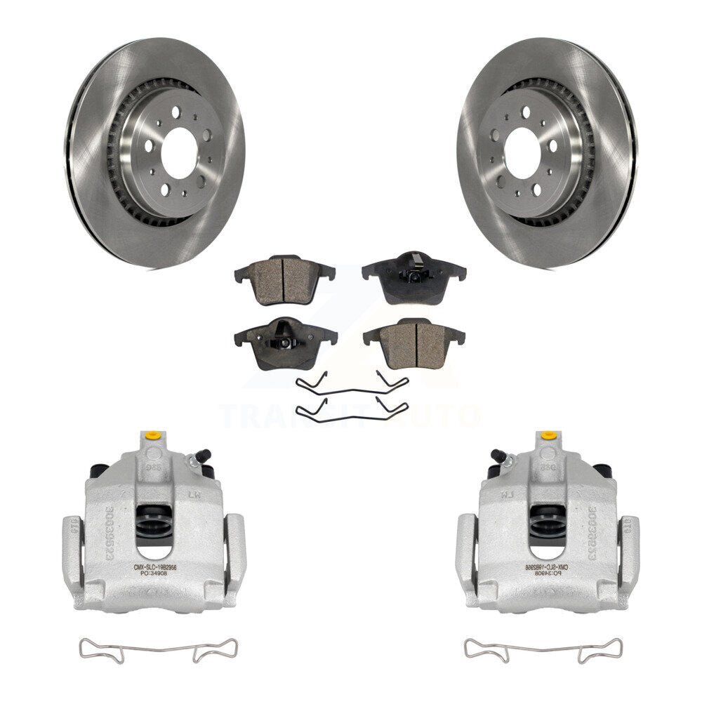 Rear Disc Brake Caliper Rotors And Semi-Metallic Pads Kit For 2003-2014 Volvo XC90 KC8-100605P