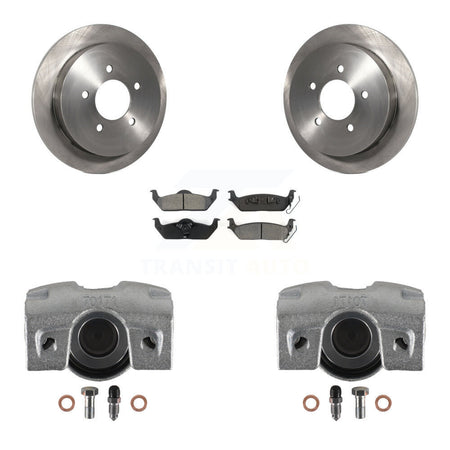 Rear Disc Brake Caliper Rotors And Semi-Metallic Pads Kit For 2004 Ford F-150 With 5 Lug Wheels 11th Digit Of Vin Is C KC8-100605S by Transit Auto