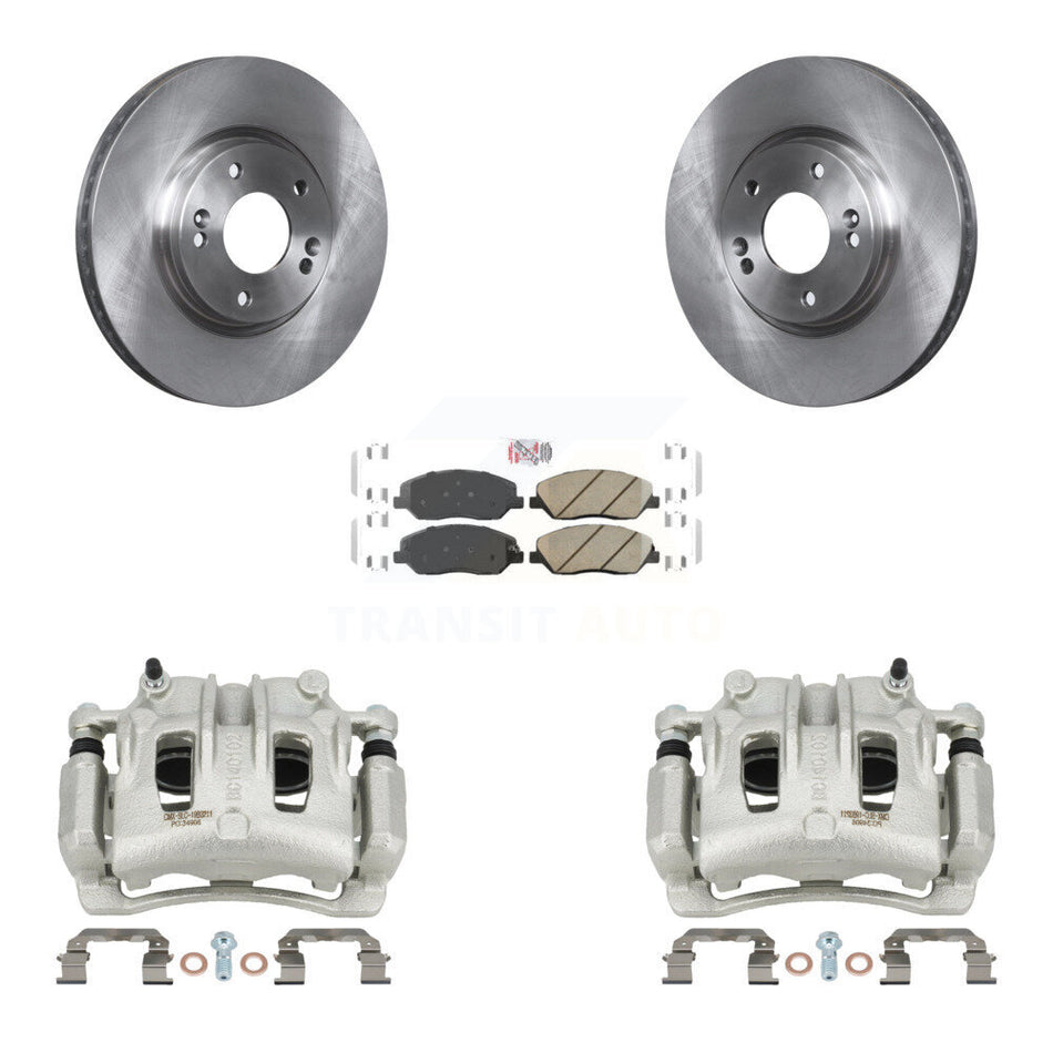 Front Disc Brake Caliper Rotors And Ceramic Pads Kit For 2007-2009 Hyundai Santa Fe KC8-100606N