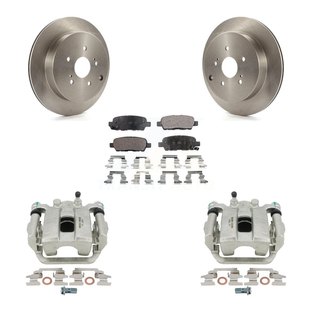 Rear Disc Brake Caliper Rotors And Semi-Metallic Pads Kit For 2009-2013 Suzuki Grand Vitara KC8-100606P by Transit Auto