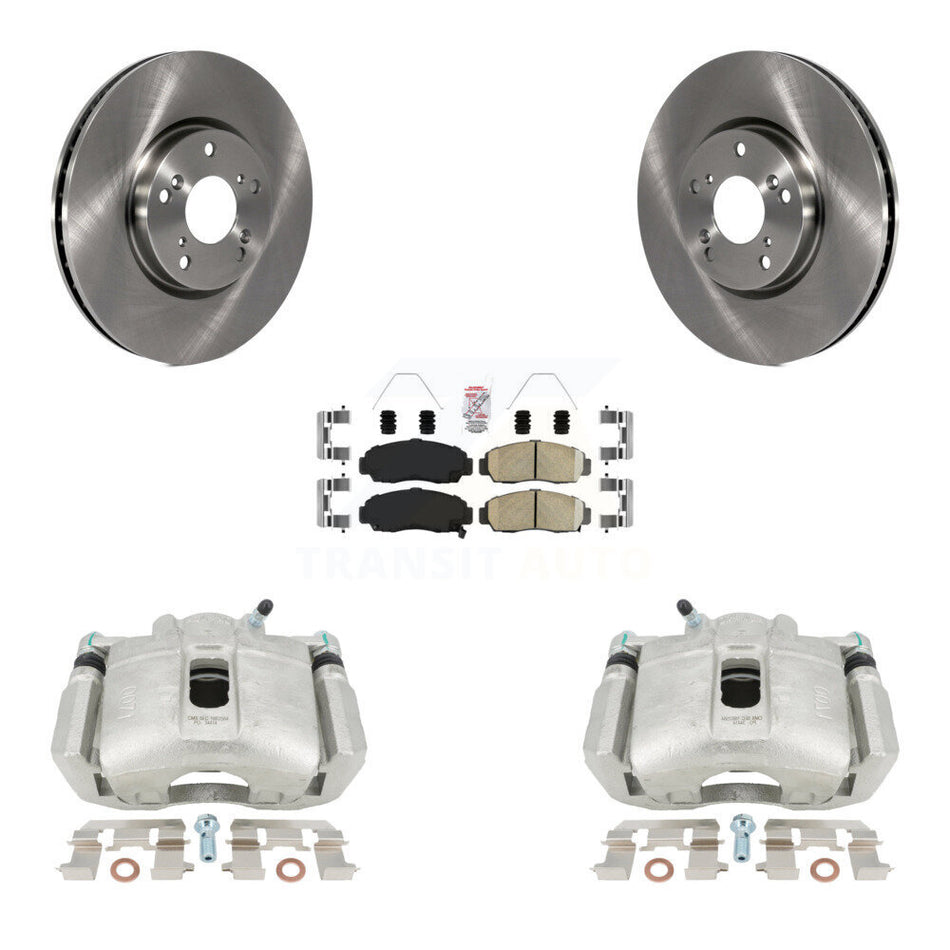 Front Disc Brake Caliper Rotors And Ceramic Pads Kit For 2004-2005 Acura TL Automatic transmission KC8-100608N by Transit Auto