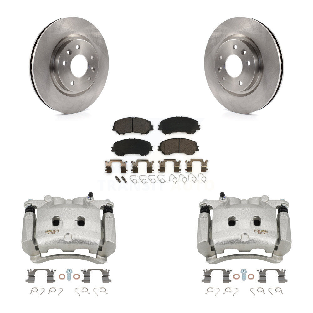 Front Brake Caliper Rotor Ceramic Pad Kit For 17-18 Nissan Rogue Without 3rd Row Seating KC8-100608T