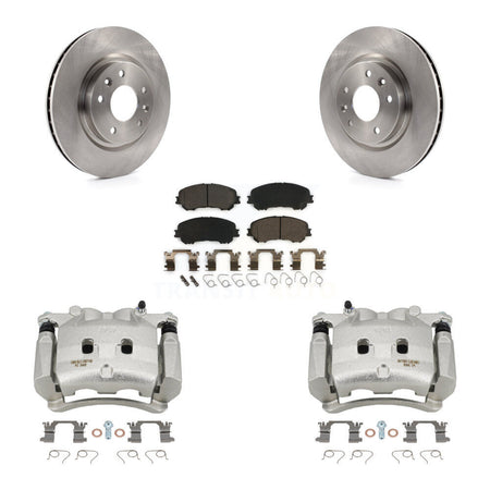 Front Brake Caliper Rotor Ceramic Pad Kit For 17-18 Nissan Rogue Without 3rd Row Seating KC8-100608T