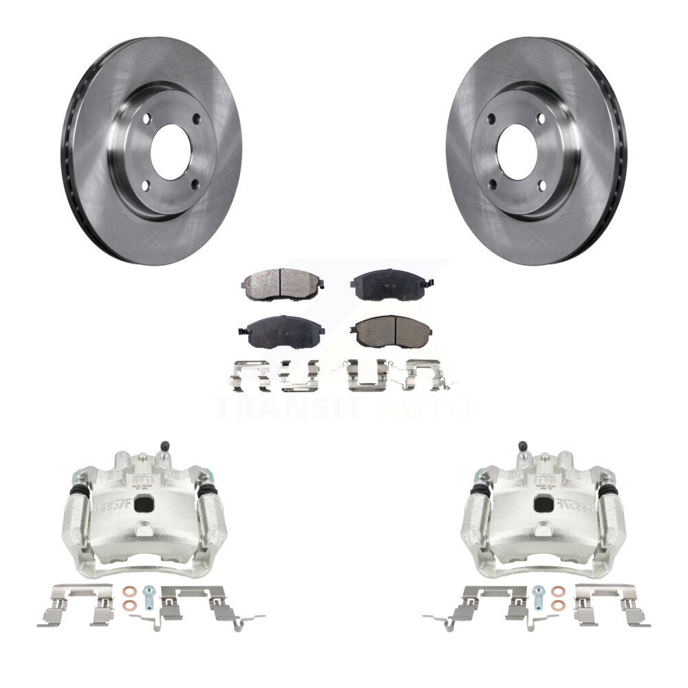Front Disc Brake Caliper Rotors And Ceramic Pads Kit For Nissan Versa Cube KC8-100609T
