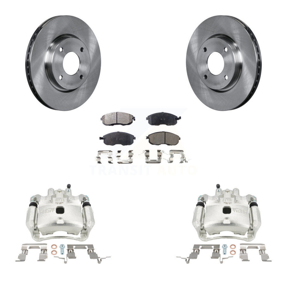 Front Disc Brake Caliper Rotors And Ceramic Pads Kit For Nissan Versa Cube KC8-100609T