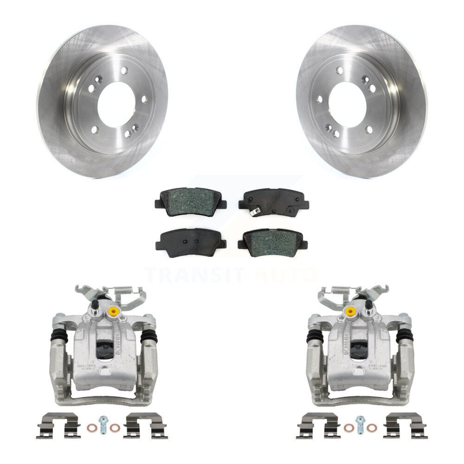 Rear Disc Brake Caliper Rotor & Semi-Metallic Pad Kit For Hyundai Elantra Kia Niro Ioniq KC8-100610S