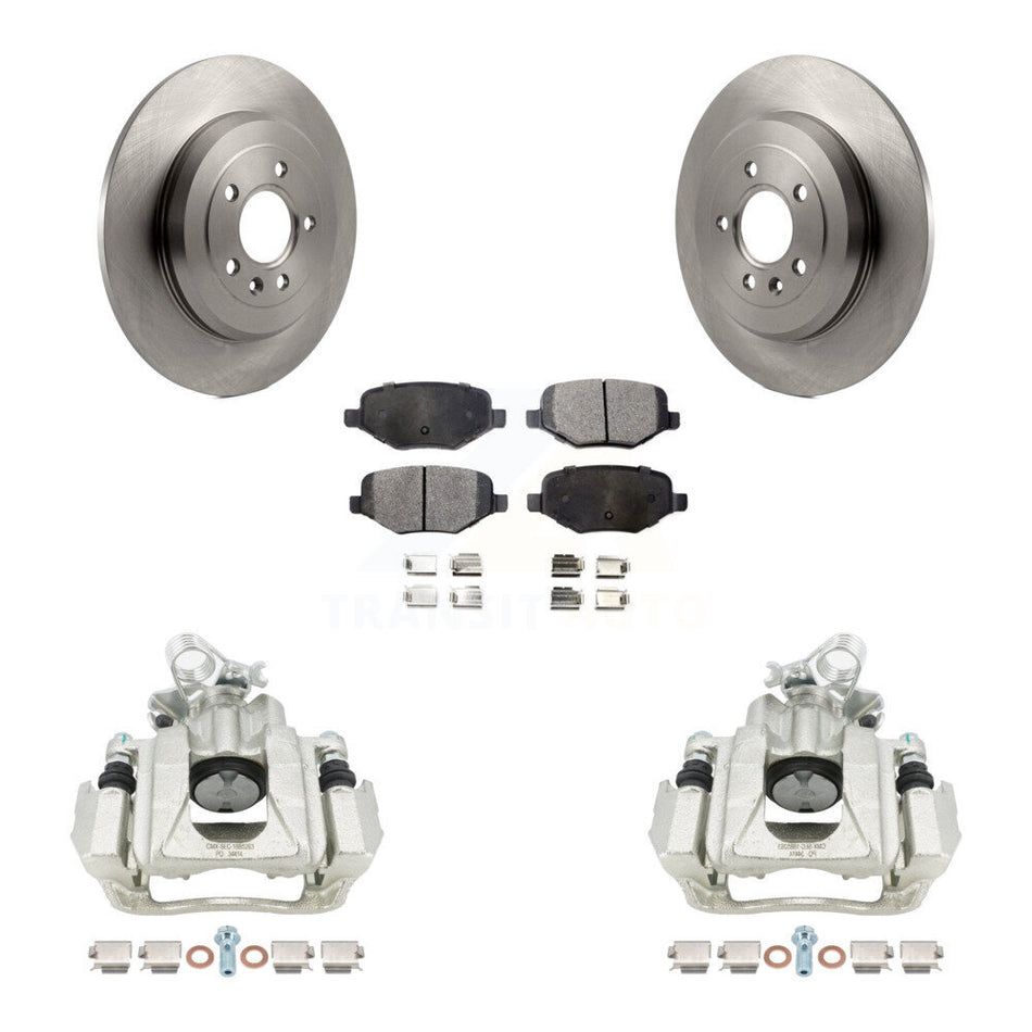 Rear Disc Brake Caliper Rotors And Semi-Metallic Pads Kit For Ford Explorer Taurus Flex Lincoln MKT KC8-100611P