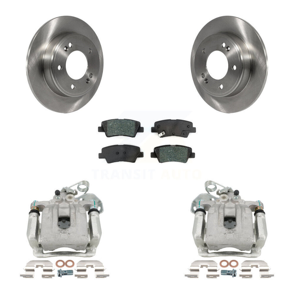 Rear Disc Brake Caliper Rotor & Semi-Metallic Pad Kit For 2017-2020 Hyundai Elantra 2.0L KC8-100611S