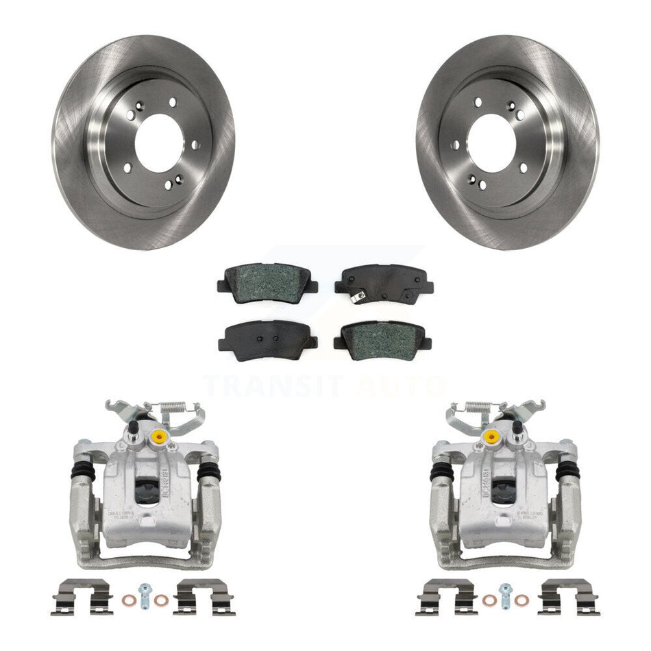 Rear Disc Brake Caliper Rotors And Semi-Metallic Pads Kit For Hyundai Ioniq Kia Niro KC8-100612S