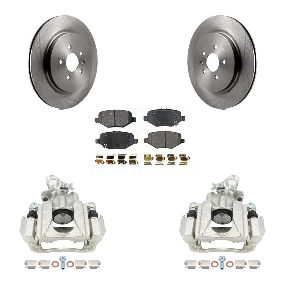 Rear Disc Brake Caliper Rotors And Semi-Metallic Pads Kit For 2015 Ford Explorer Limited Sport XLT Without Heavy Duty Brakes KC8-100614P by Transit Auto