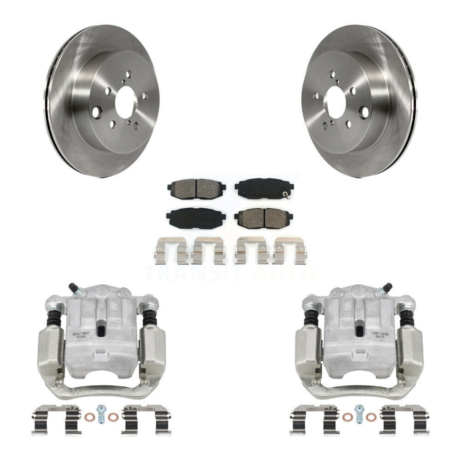 Rear Disc Brake Caliper Rotor & Semi-Metallic Pad Kit For 2014-2018 Subaru Forester 2.0L KC8-100614S