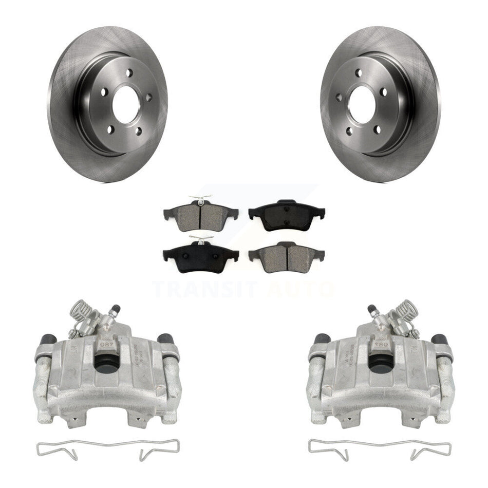 Rear Disc Brake Caliper Rotors And Semi-Metallic Pads Kit For Ford Focus KC8-100615S by Transit Auto