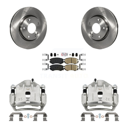 Front Disc Brake Caliper Rotors And Ceramic Pads Kit For 2012-2013 Kia Soul KC8-100618N