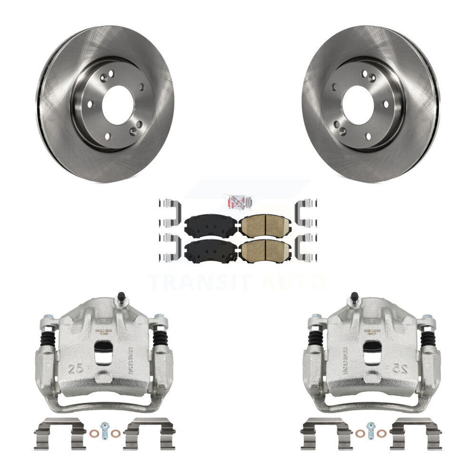 Front Disc Brake Caliper Rotors And Ceramic Pads Kit For 2012-2013 Kia Soul KC8-100619N