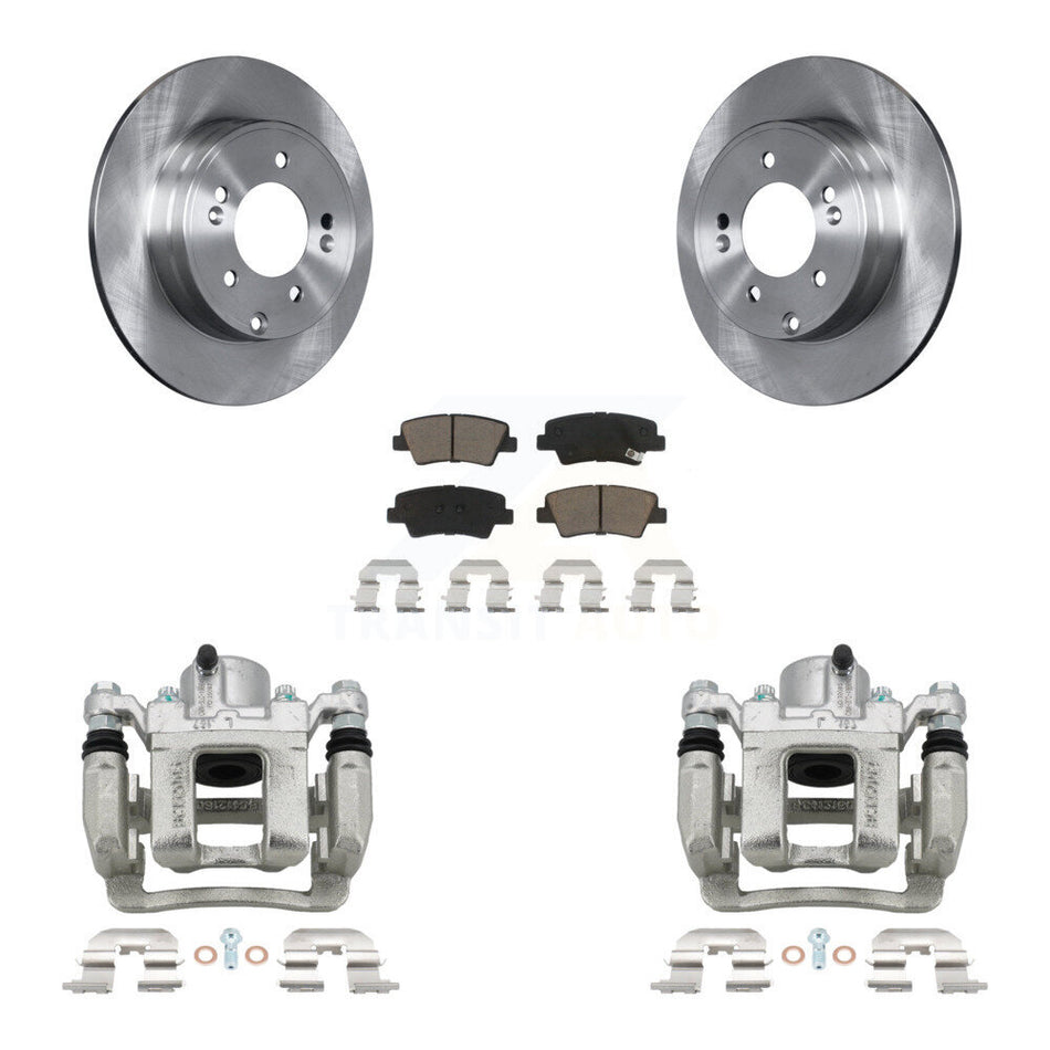 Rear Disc Brake Caliper Rotors And Ceramic Pads Kit For Hyundai Sonata Kia Optima KC8-100621C
